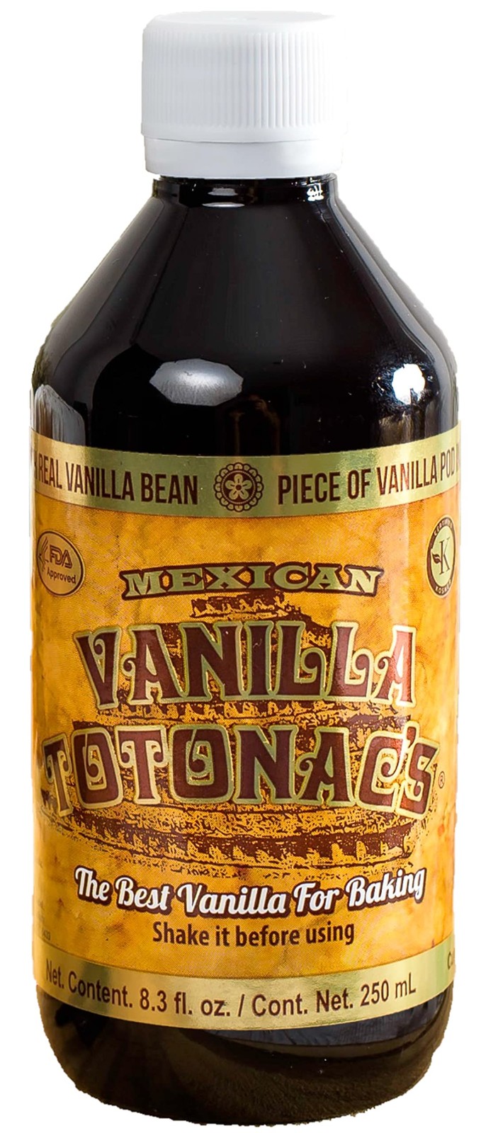 Mexican Vanilla Totonac’s – 8.3 Oz 250 mL Bottle – Pure Vanilla Extract