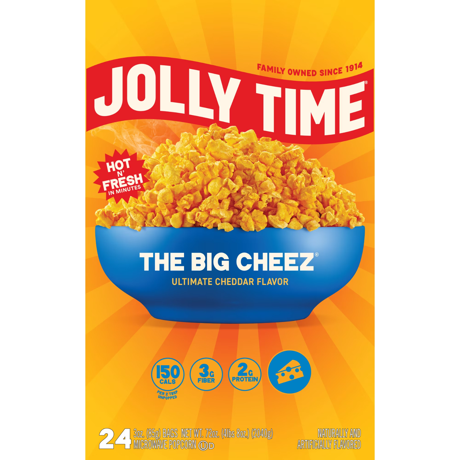 JOLLY TIME The Big Cheez Gourmet Cheddar Cheese Microwave Popcorn 24 Bags