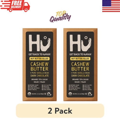 Hu Cashew Butter Vanilla Bean Dark Chocolate Bar 2.1 oz 1 Count 2 Pack