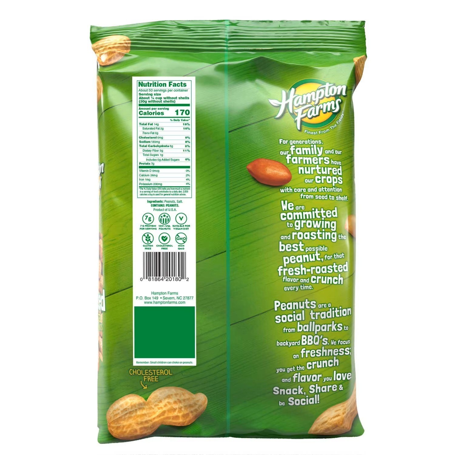2 PACK – Hampton Farms Salted In-Shell Peanuts (Total 10 lbs) Free Shipping