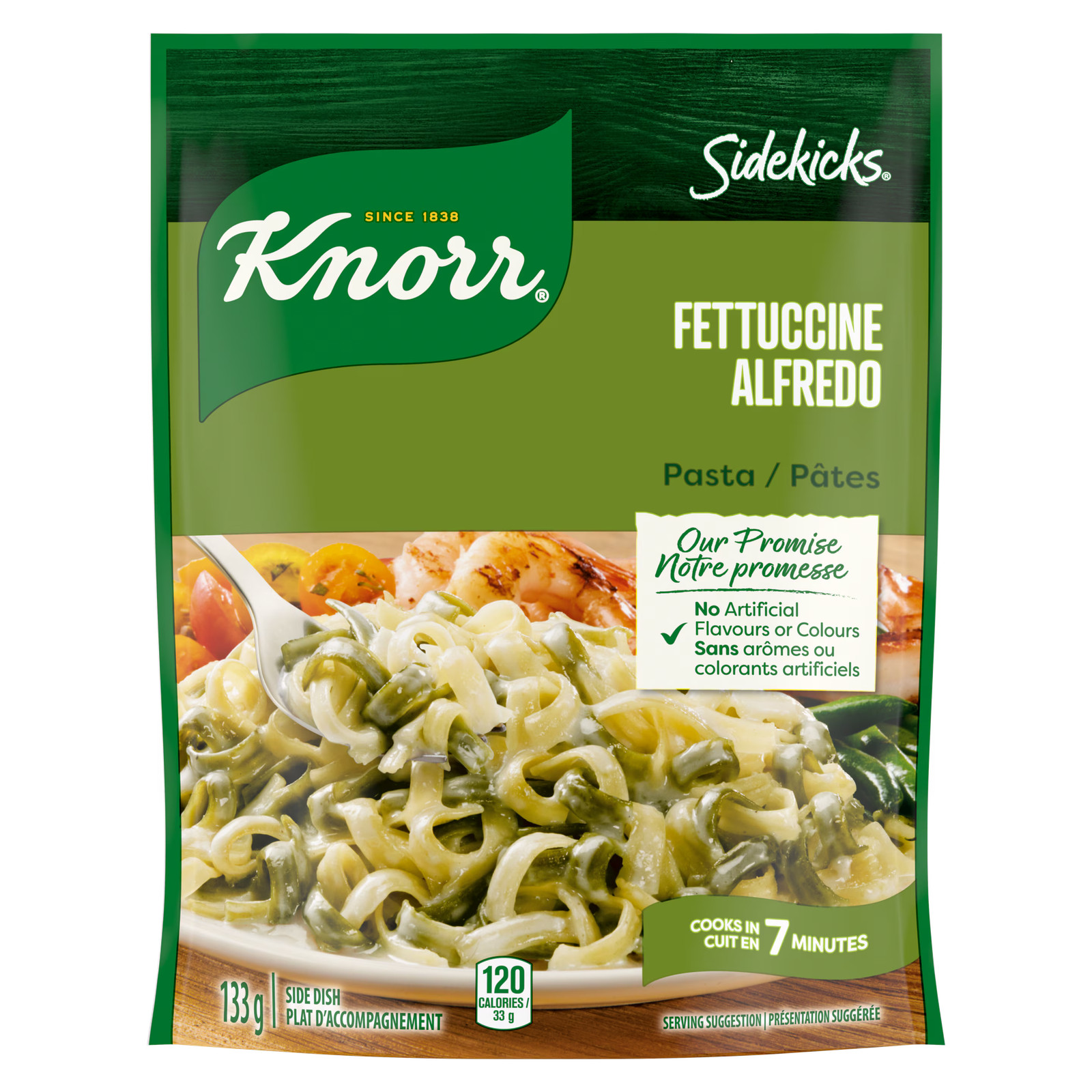 Knorr Sidekicks Fettuccine Alfredo Pasta Side Dish 4.70 oz / 133 g