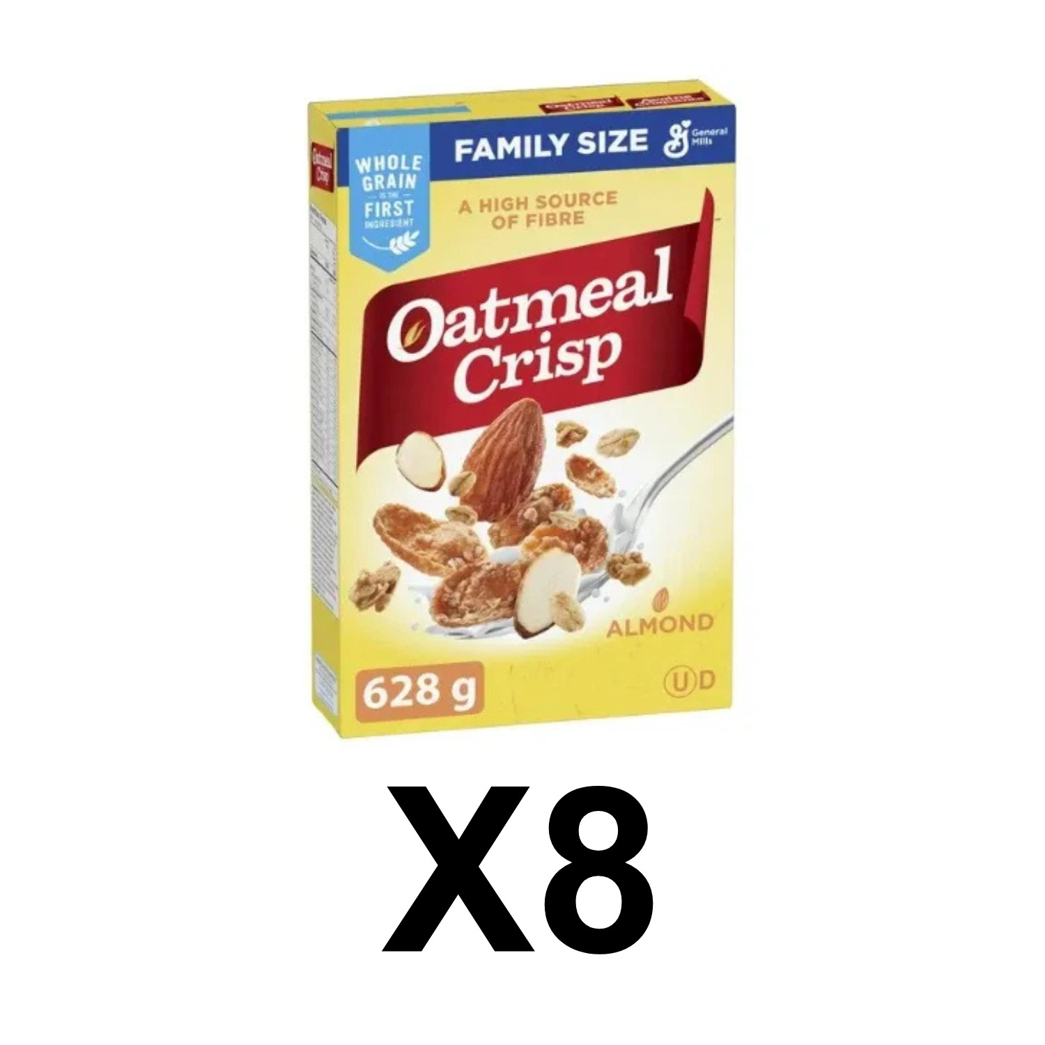 Oatmeal Crisp Almond Breakfast Cereal Family Size 628g Sweet Oats Crunch 8 Packs