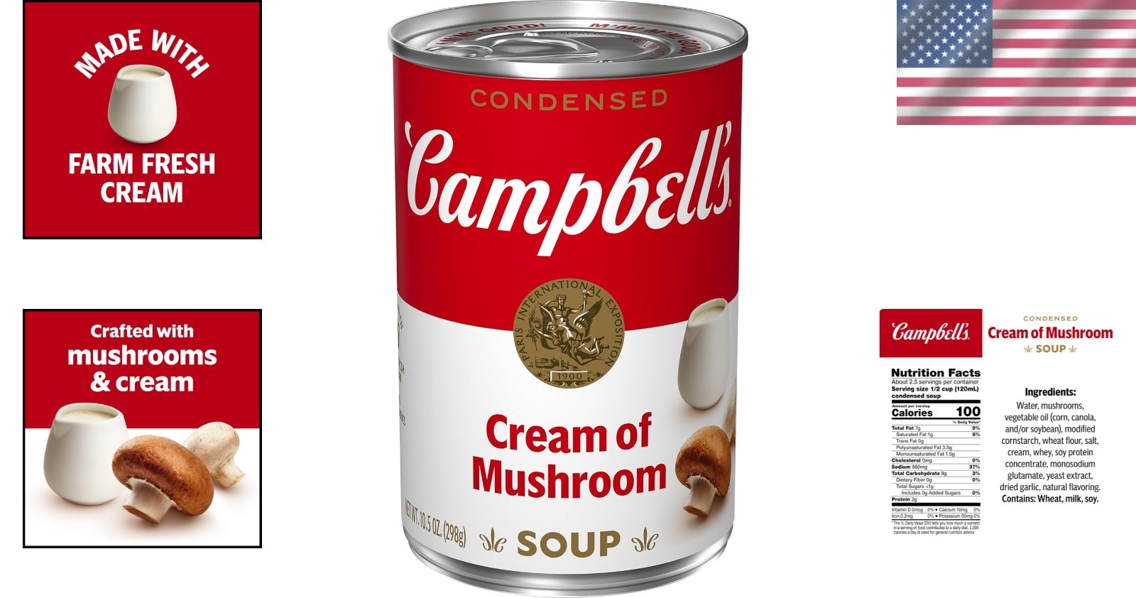 10.5 oz Campbell’s Cream of Mushroom Soup – Vegetarian & Versatile Ingredient