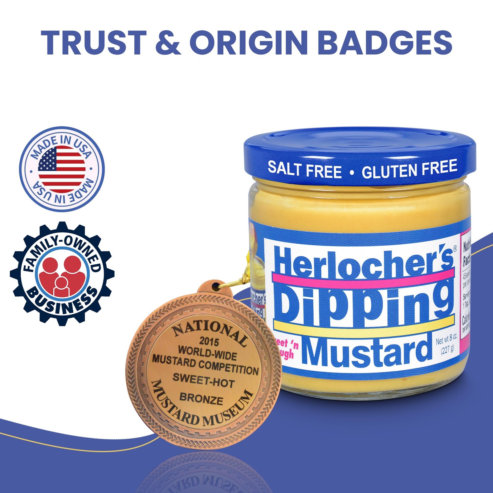 Herlocher’s Dipping Mustard – Pack of 2 | Sweet & Tangy 8 oz (Pack 2)