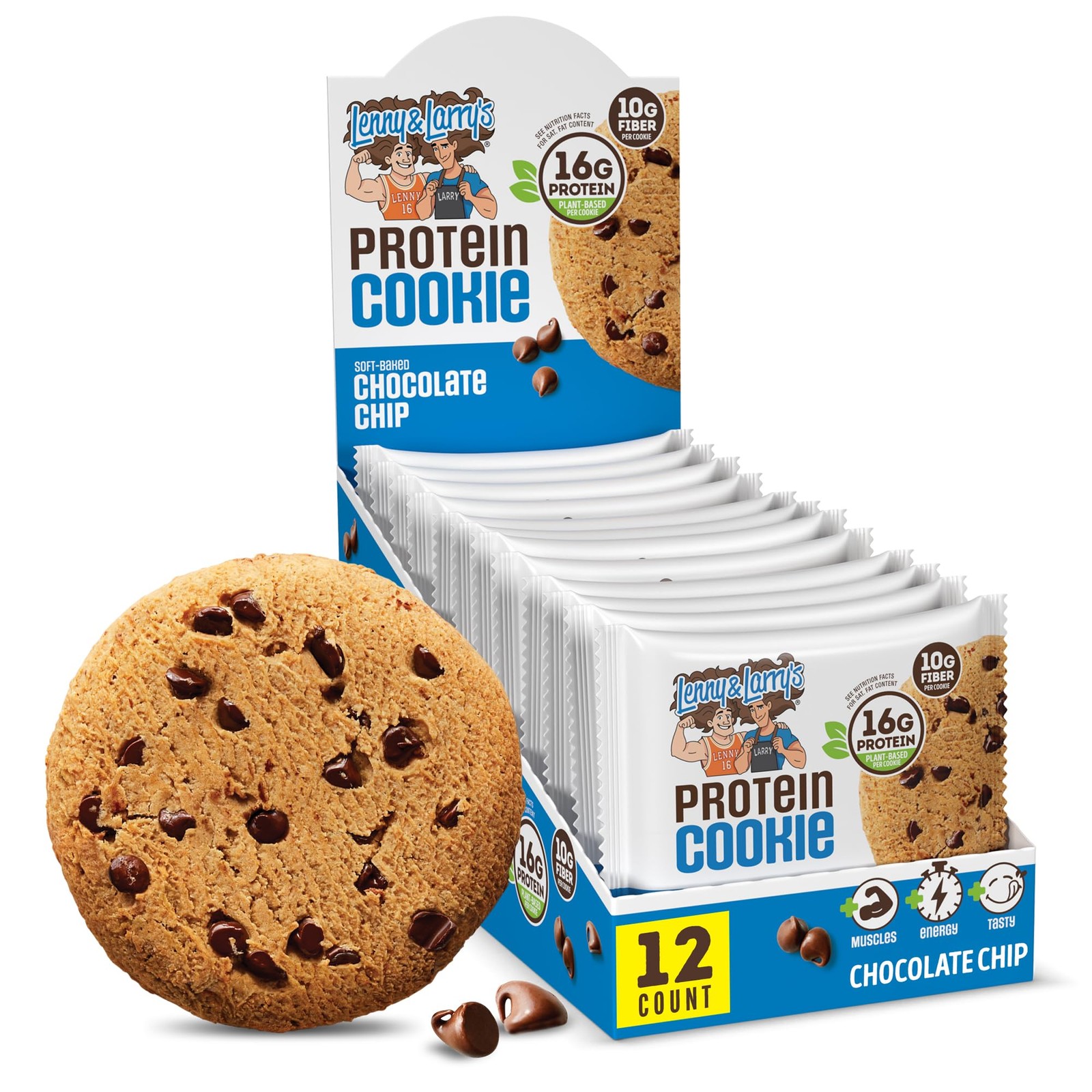 Lenny & Larry’s Protein Cookie, 4 Ounce (Pack of 12), Chocolate Chip