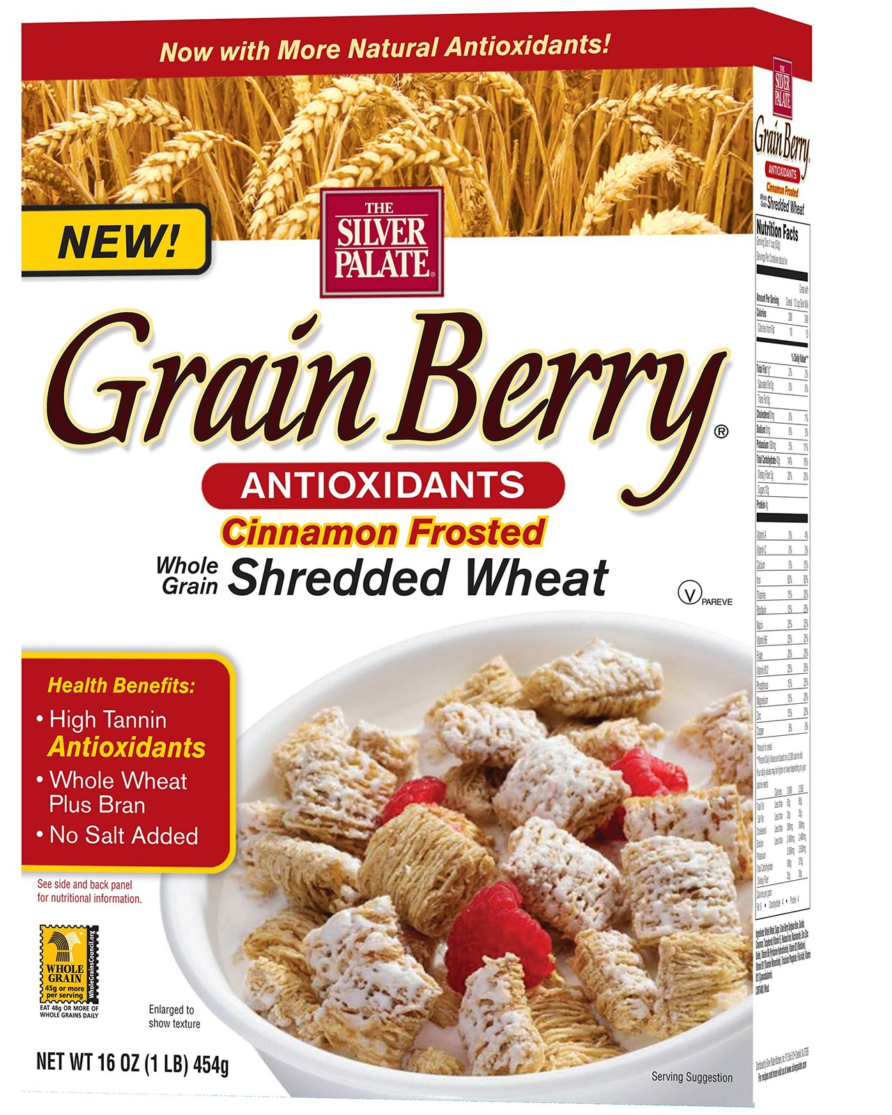 Grain Berry Cinnamon Frosted Shredded, 16 Ounce 1 Pound (Pack of 1), Shredded