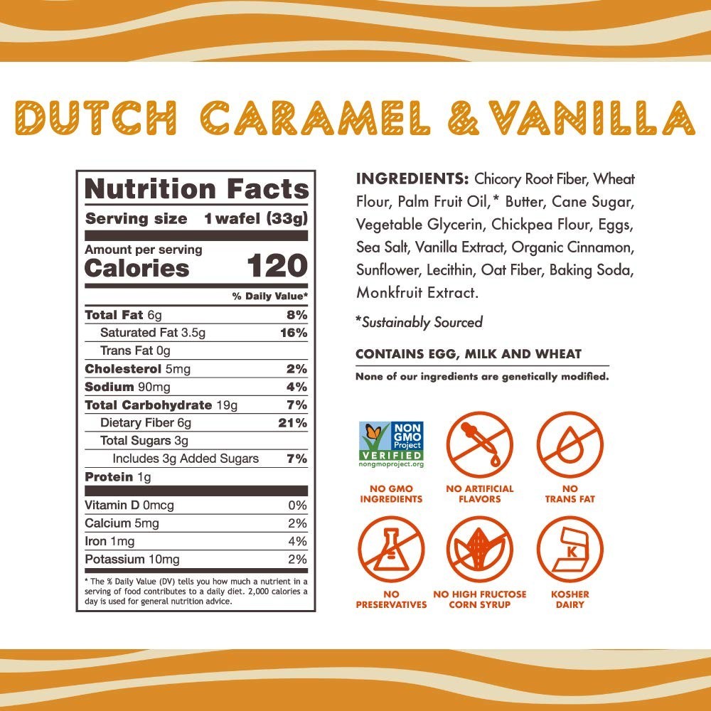 Dutch Stroopwafels 48 Pack Low Sugar & Calorie Snacks Keto Friendly