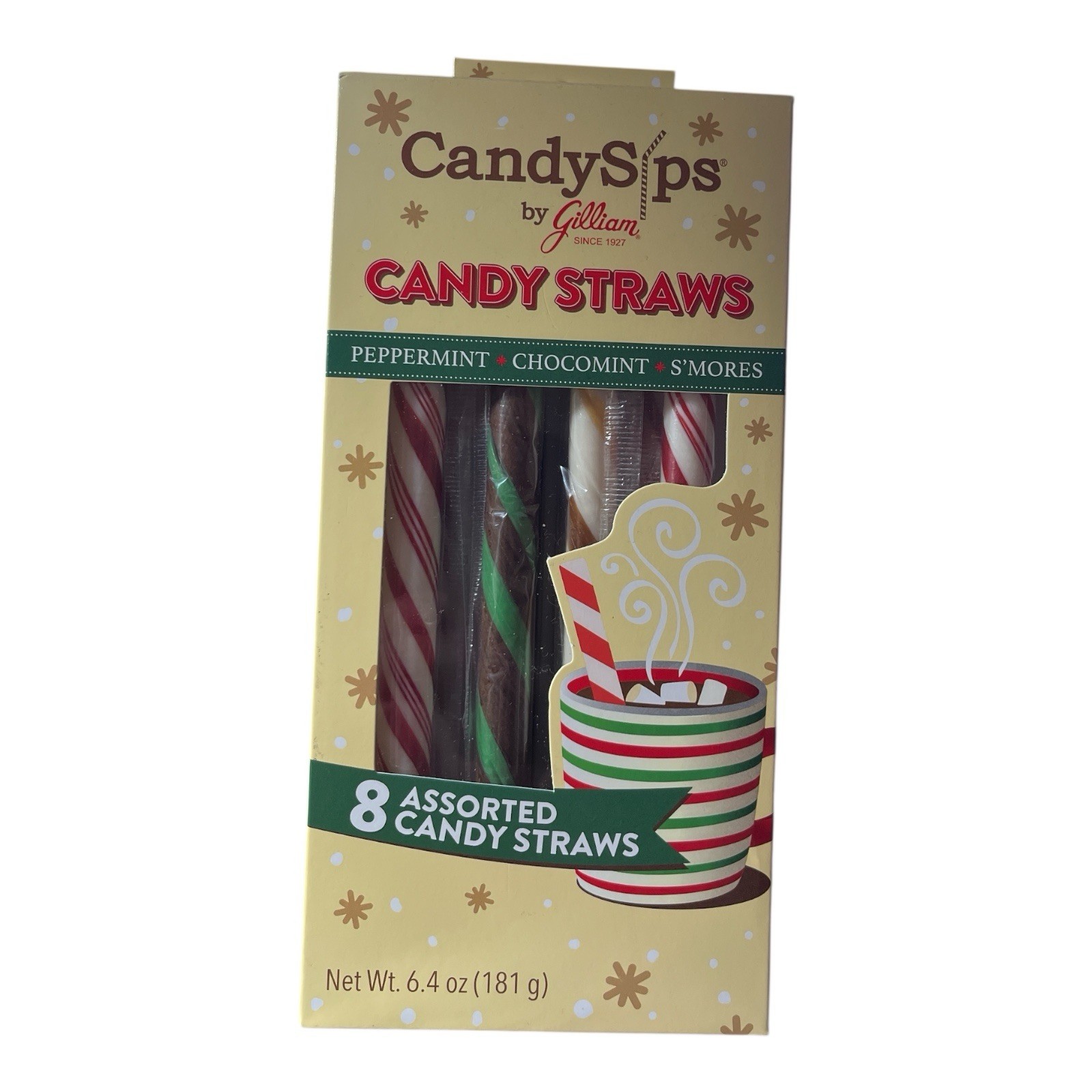 CandySips Gilliam Peppermint Chocomint S’Mores Candy Straws Edible Stirrers