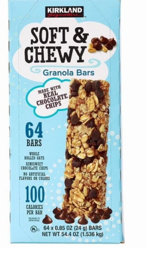 Kirkland Signature Soft & Chewy Granola Bars, 0.85 oz, 64-count 2 PACK