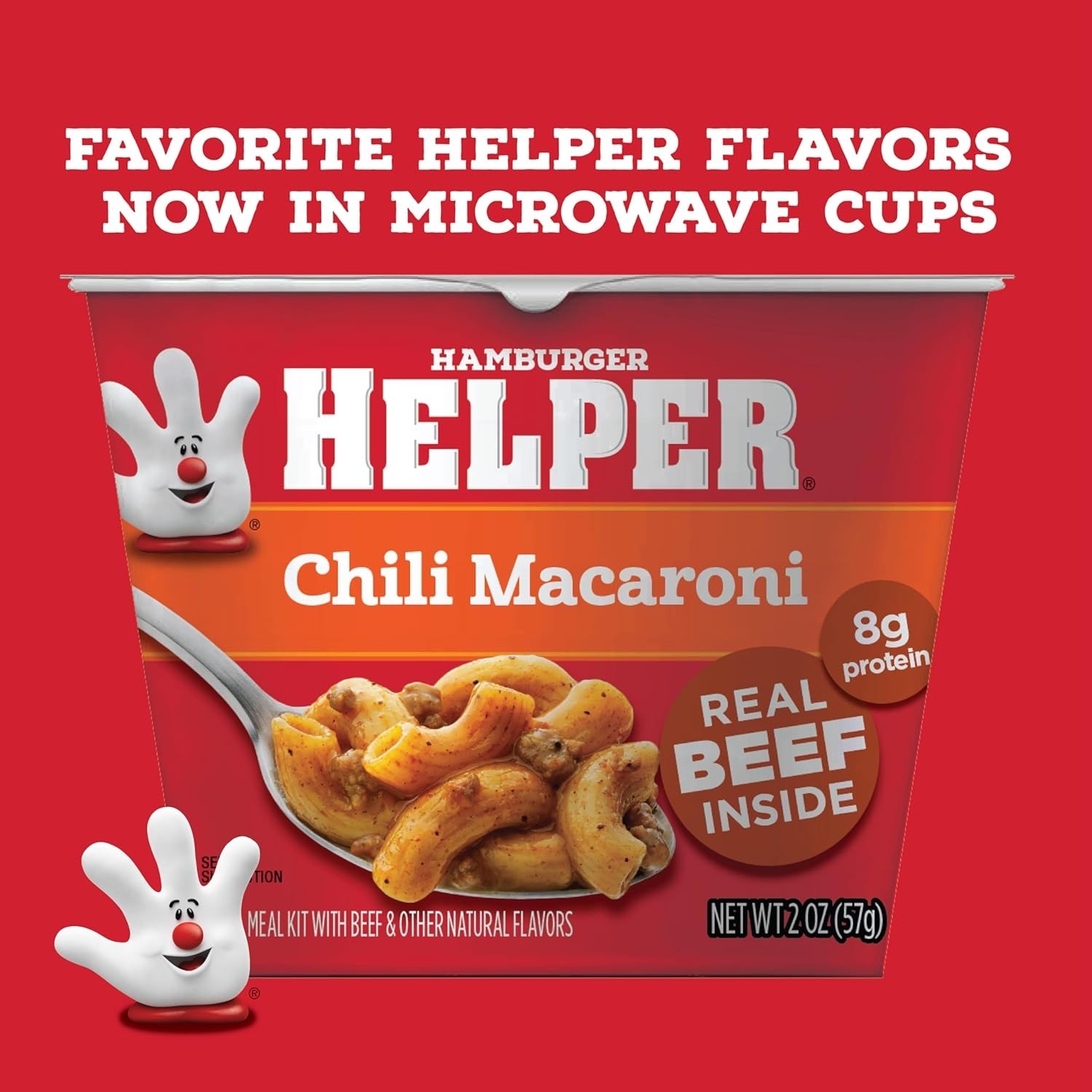 Microwave Chili Macaroni Cups 2oz Pack of 6 with Real Beef 8g Protein Ready i…