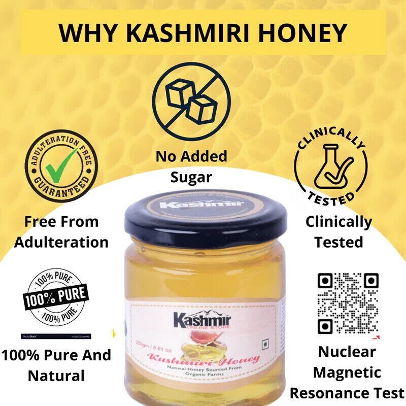 500g Premium Kashmiri Honey Raw,Unfiltered & Natural | Himalayan Valley Harvest.