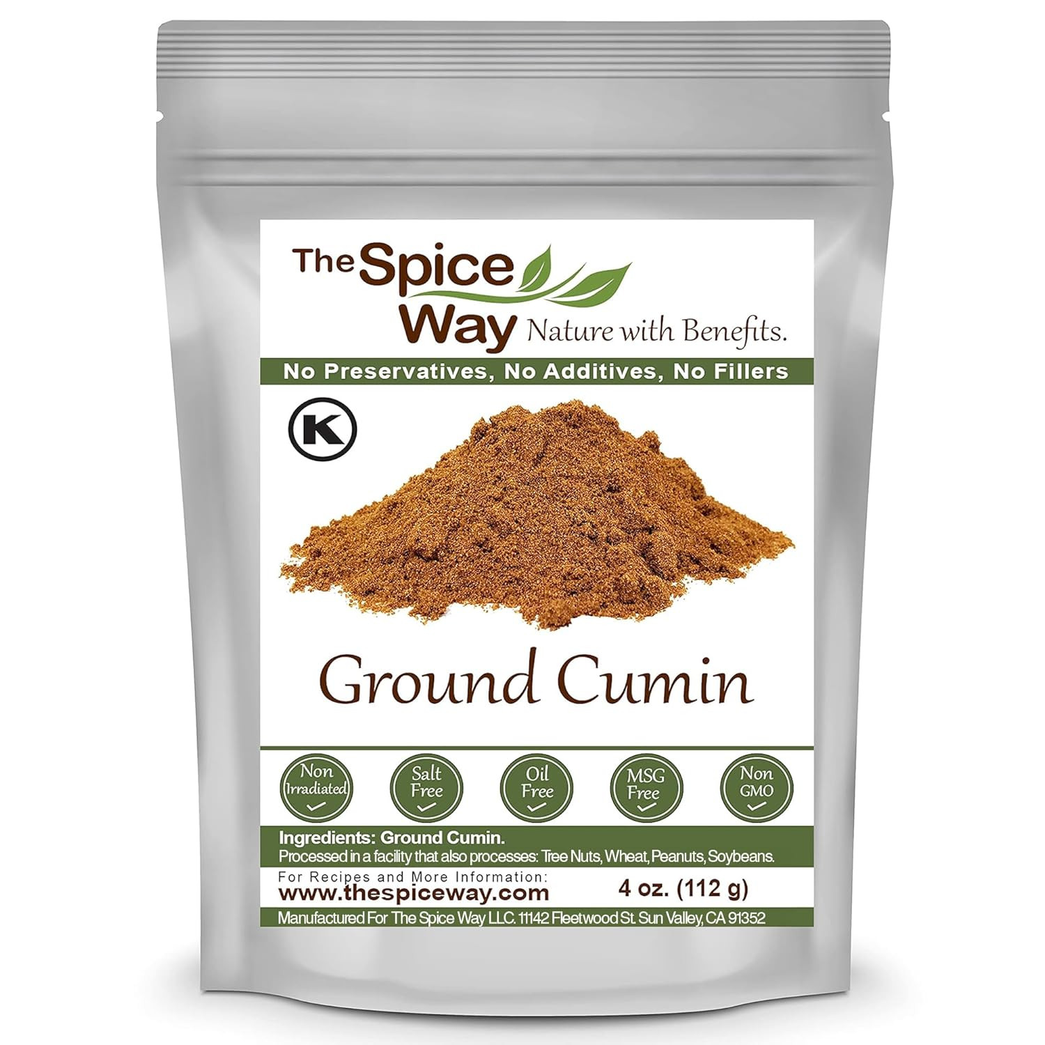 The Spice Way Ground Cumin – Powder Made from Premium Whole Cumin Seeds 4 Oz