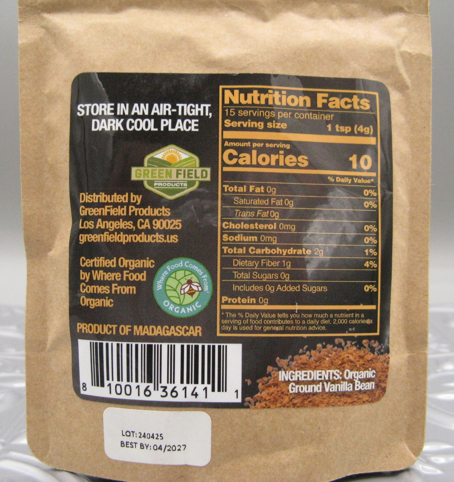 Nature’s Greatest Foods Organic Madagascar Vanilla Bean Powder 2.11 Oz Exp 2027