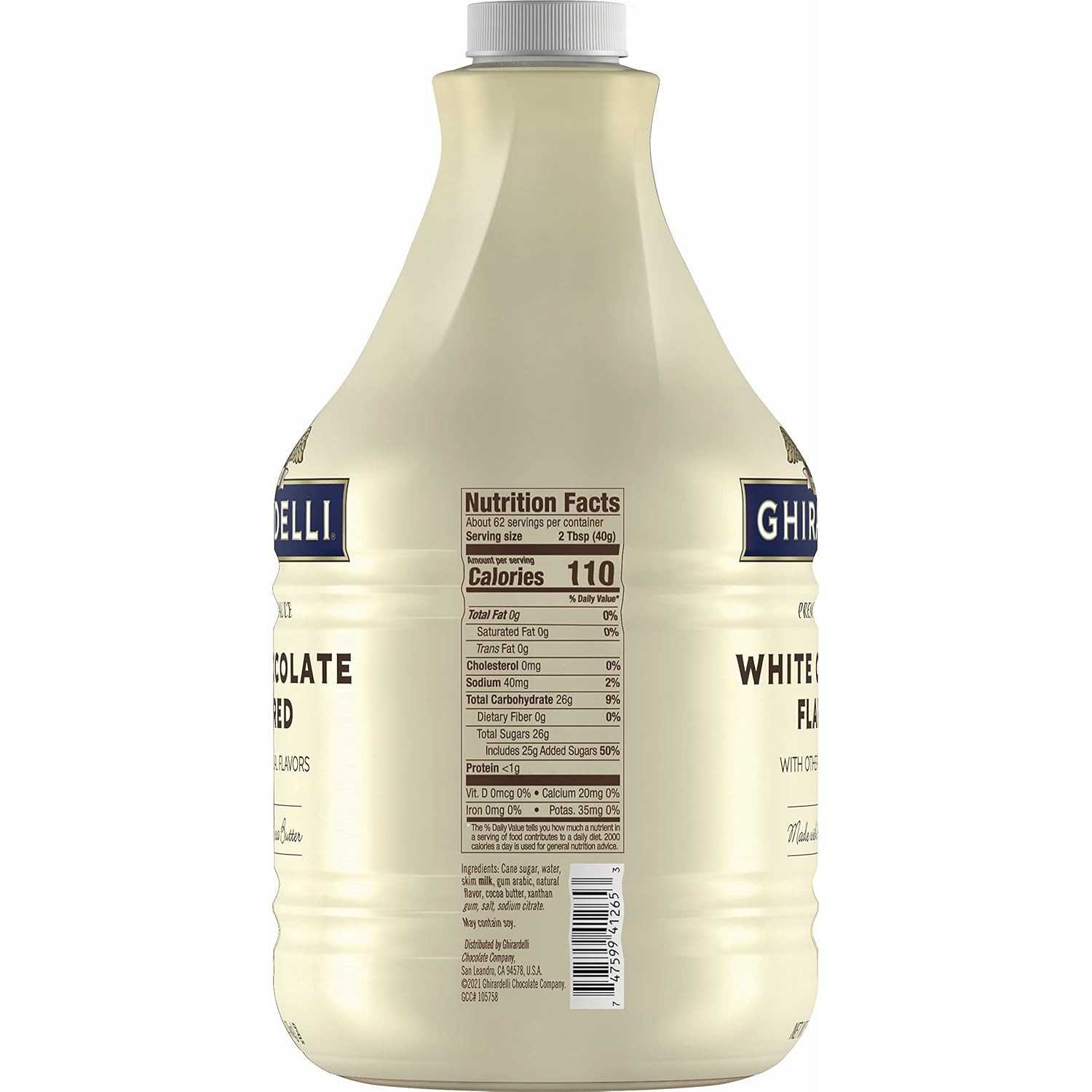 Chocolate White Chocolate Flavored Sauce, 5 Pounds 7.3 Oz (2.47 Kg) Package