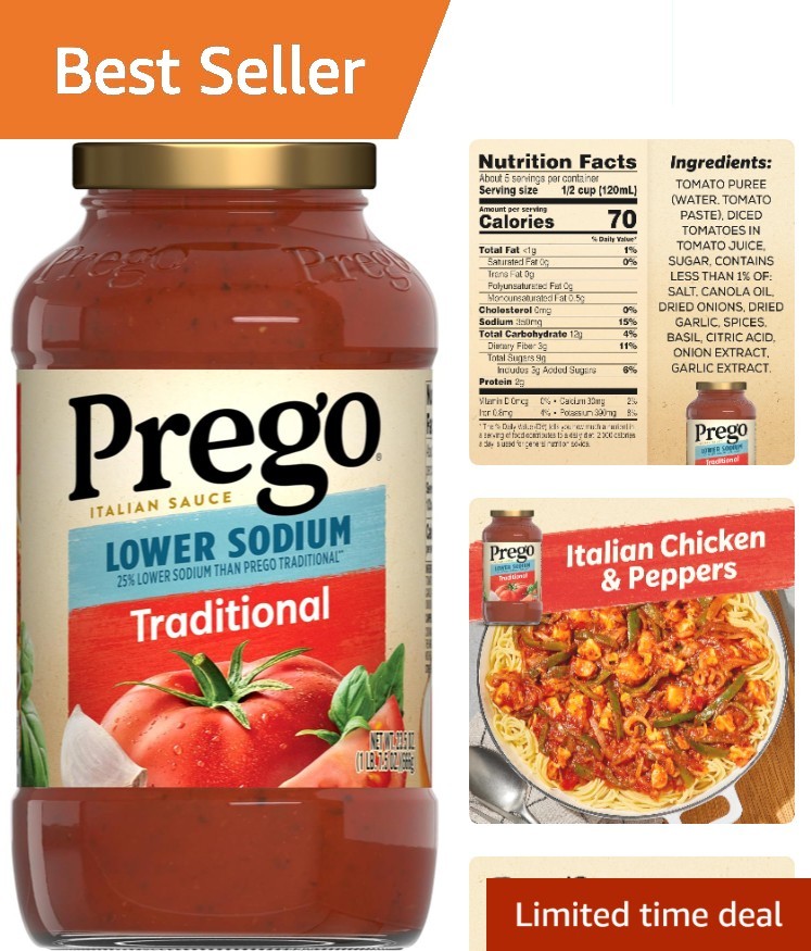 Delicious 23.5 oz Pasta Sauce – Gluten-Free with No Artificial Colors