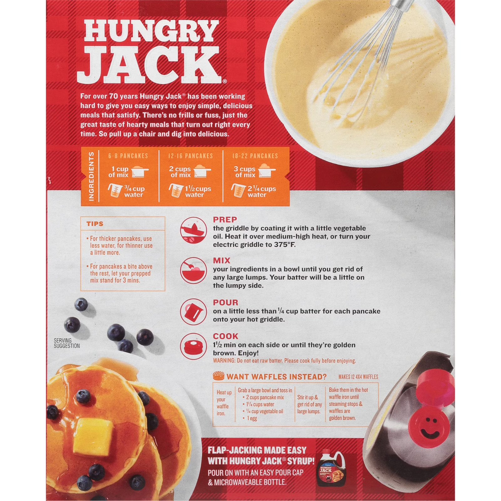 Hungry Jack complete Buttermilk Pancake Mix & waffle Mix 5 Lb Box……..