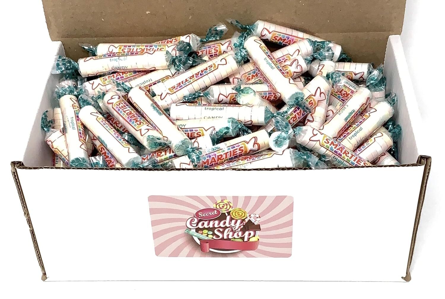 Smarties Tropical Candy Rolls Bulk in Box Sugar Candy Party Favor 8oz, 1LB, 2LB