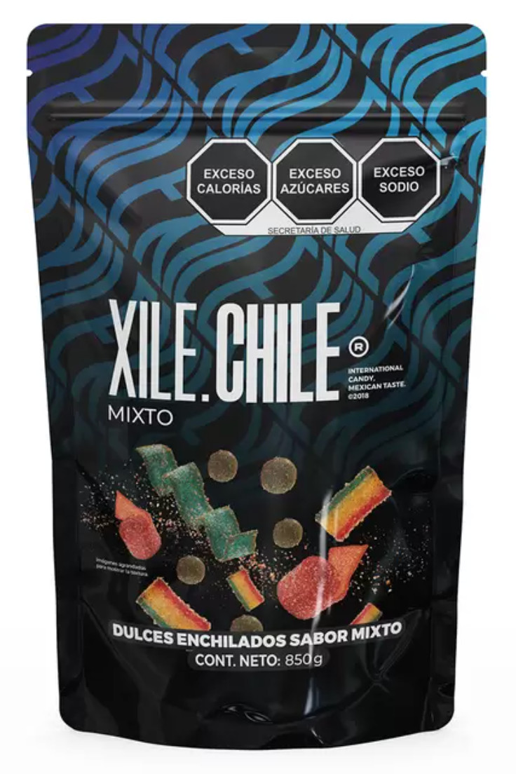Xile Chile Dulces Enchilados Mixto, 850 GR, Dulces Mixtos Cubiertos Con Chile