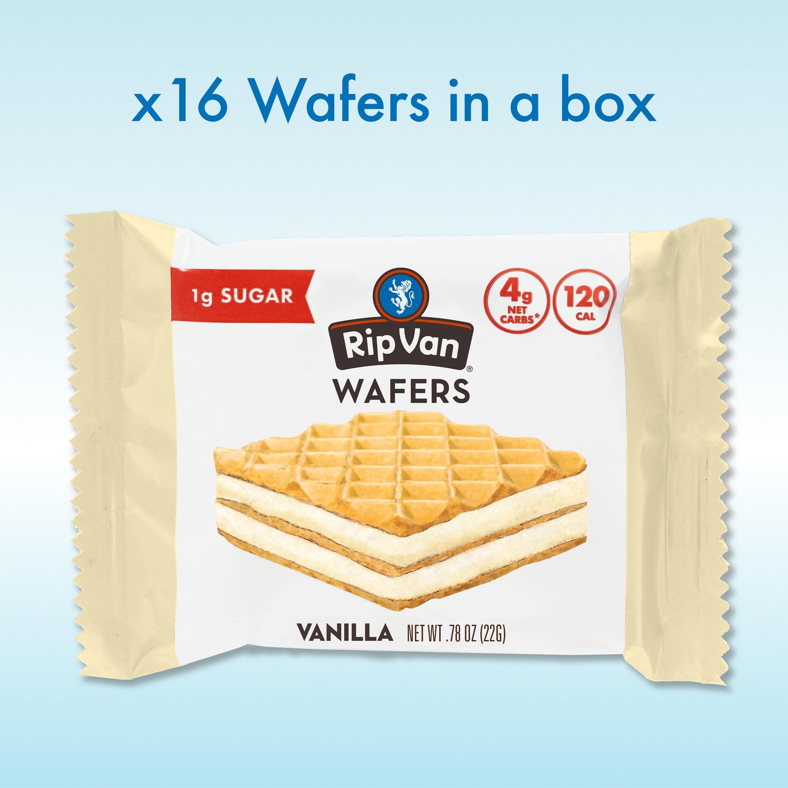 Rip Van Vanilla Keto Wafer Cookies, Healthy Vegan Snack, Non GMO, Low Carb, L…