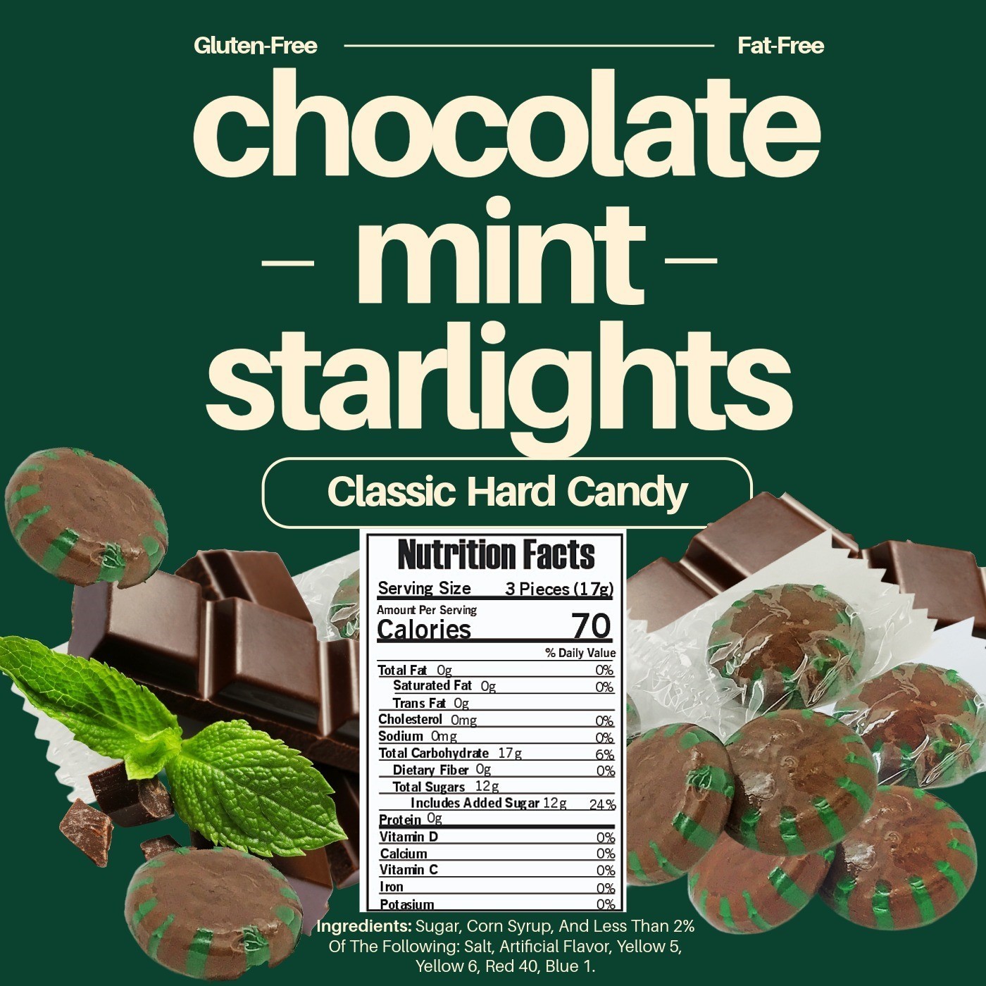 SweetGourmet Chocolate Starlight Mint | Bulk Wrapped Hard Candy |