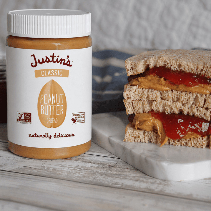 JUSTINS No Stir, Gluten-Free, Honey Peanut Butter, 28 oz Jar