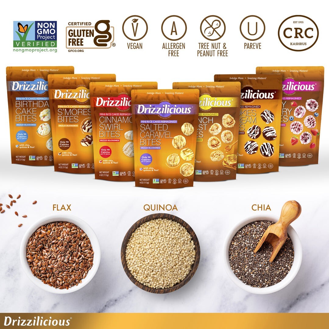 Drizzilicious Mini Rice Cake Healthy Crisps Snack Gluten Free Snacks
