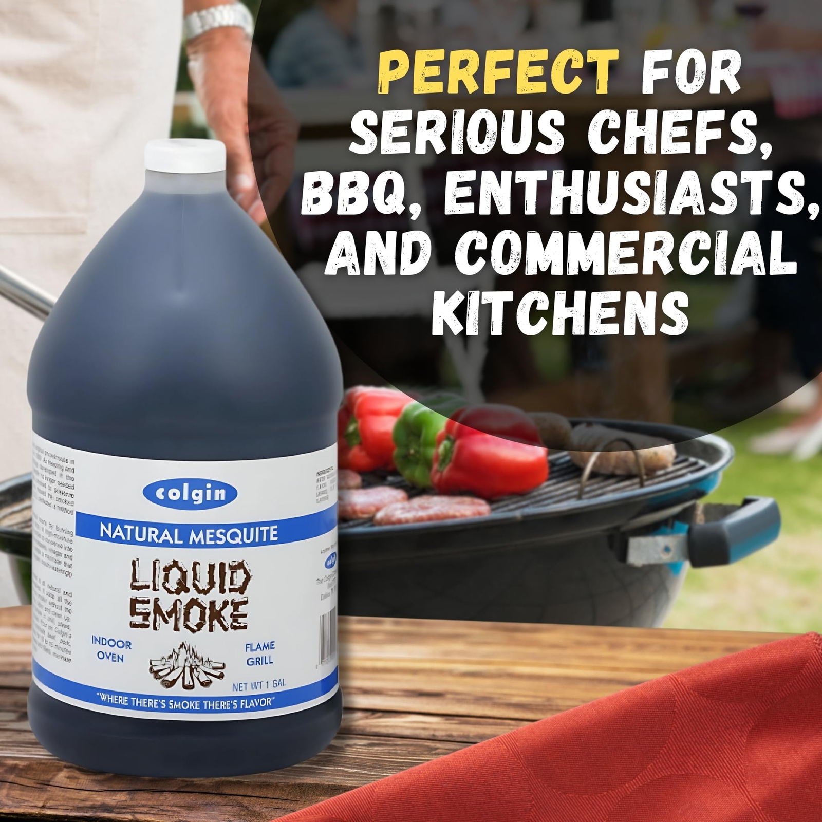 Colgin Liquid Smoke Mesquite 128 Fl Oz Vegan Gluten Free BBQ Flavor Enhancer