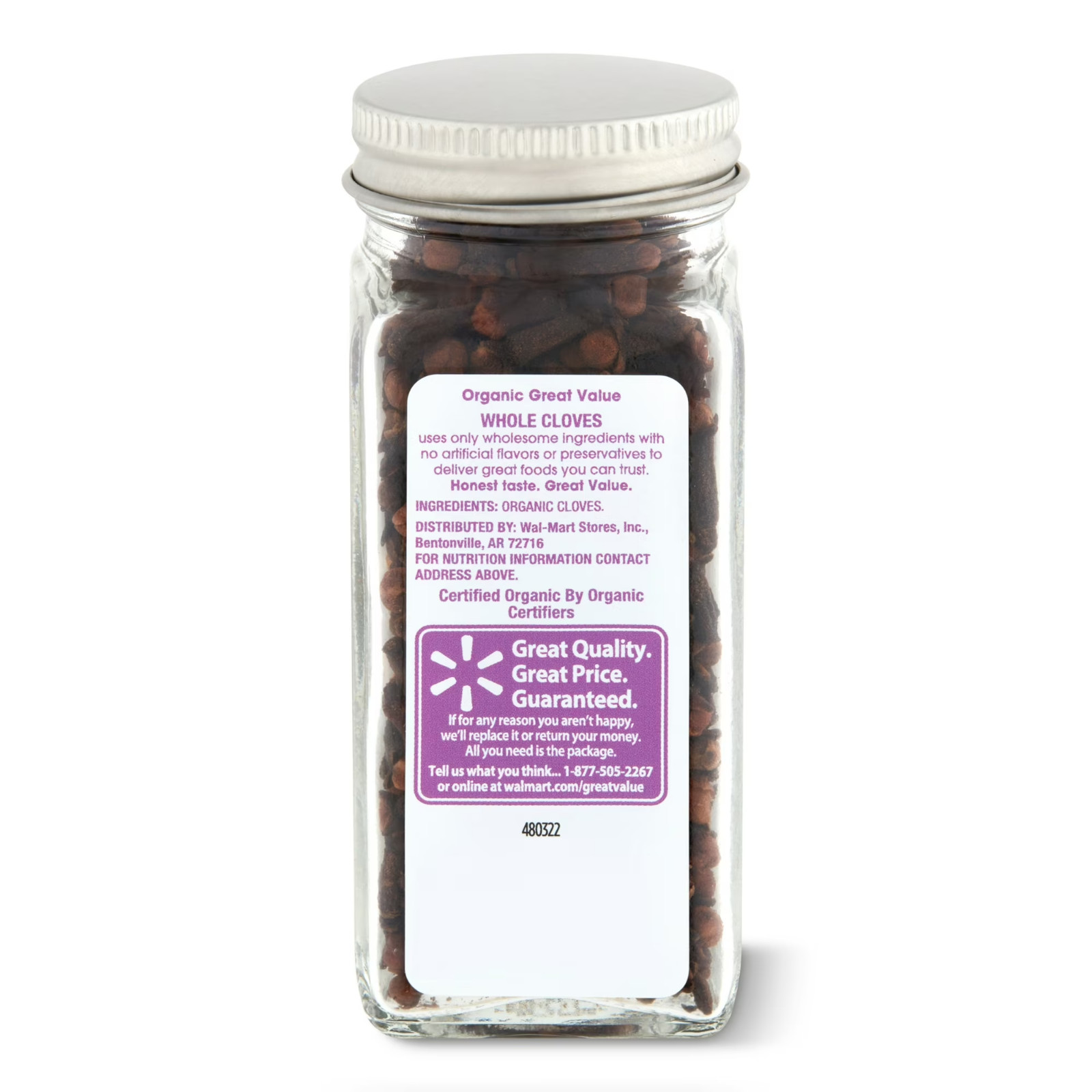 Great Value Organic Whole Cloves, 1.3 oz….