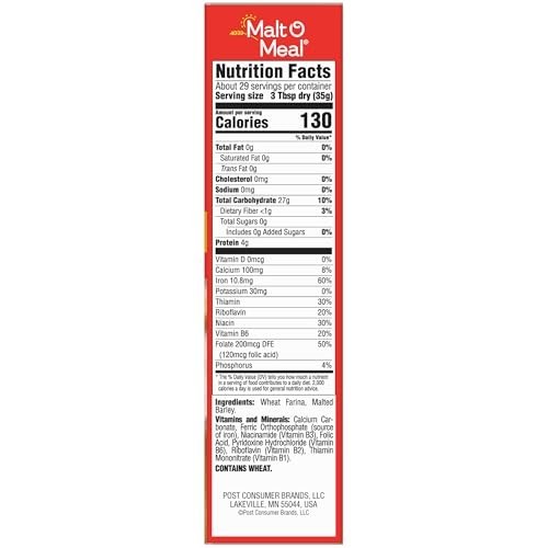 Hot Wheat Cereal Original Flavor Quick Cooking Breakfast 36 oz Box