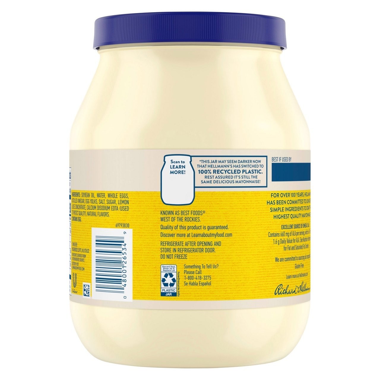 2 Pack Hellmann’s Real Mayonnaise 64 oz Each 128 oz Total Mayo Value Pack