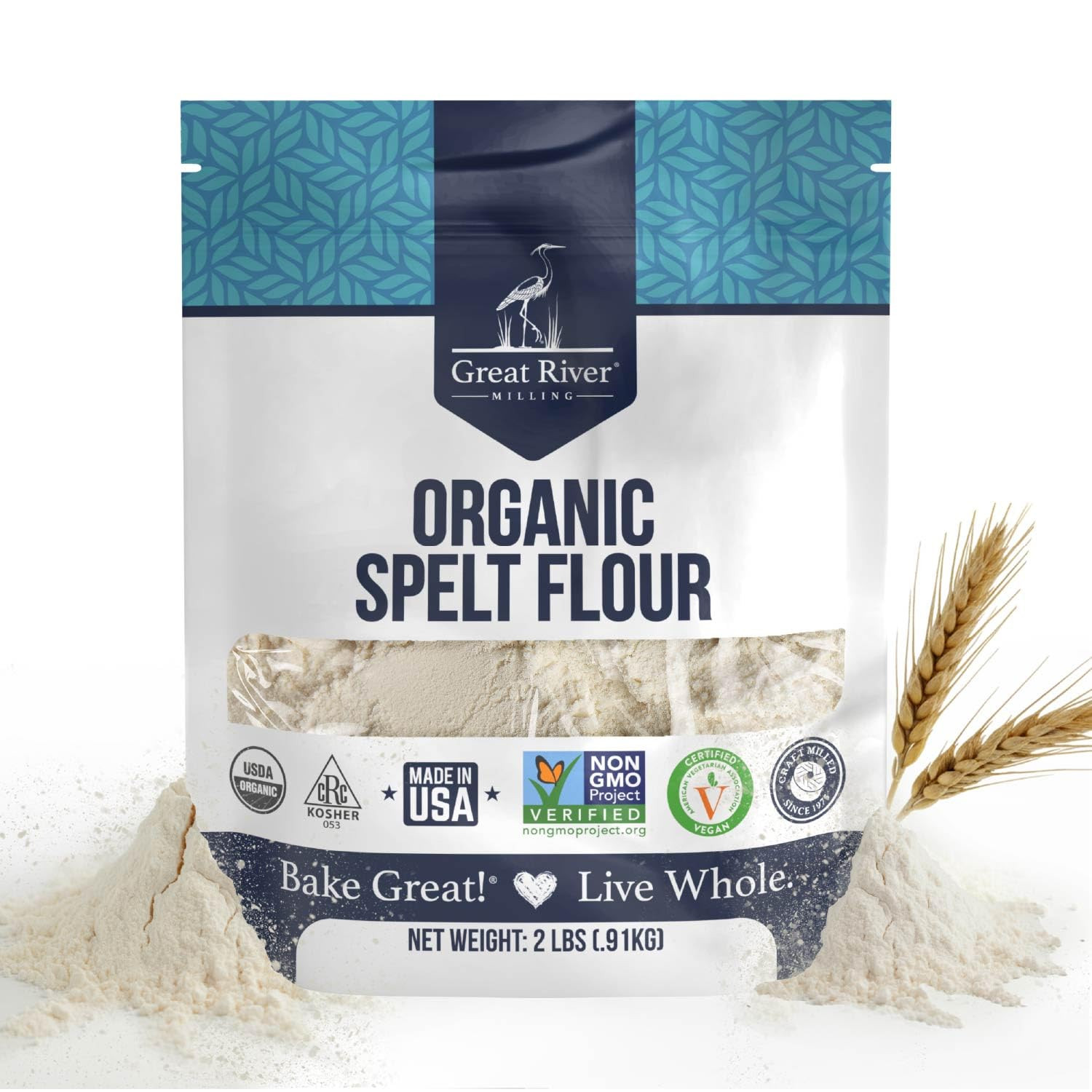 Organic Spelt Flour | Whole Grain Ancient Wheat Flour | USDA Organic, Non-Gmo, K