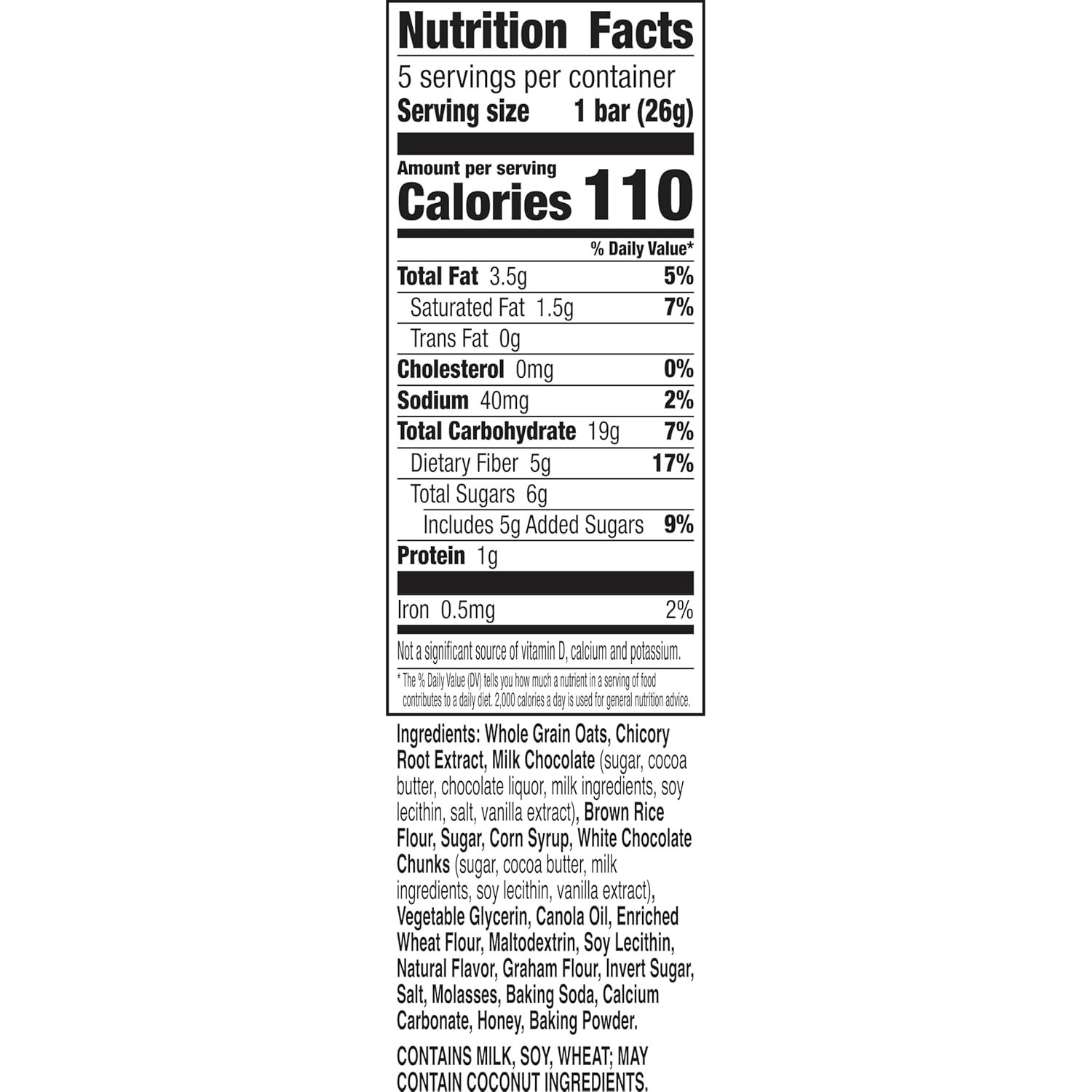 5-Pack Peanut-Free S’mores Chewy Granola Bars, Perfect for Instant Snacking