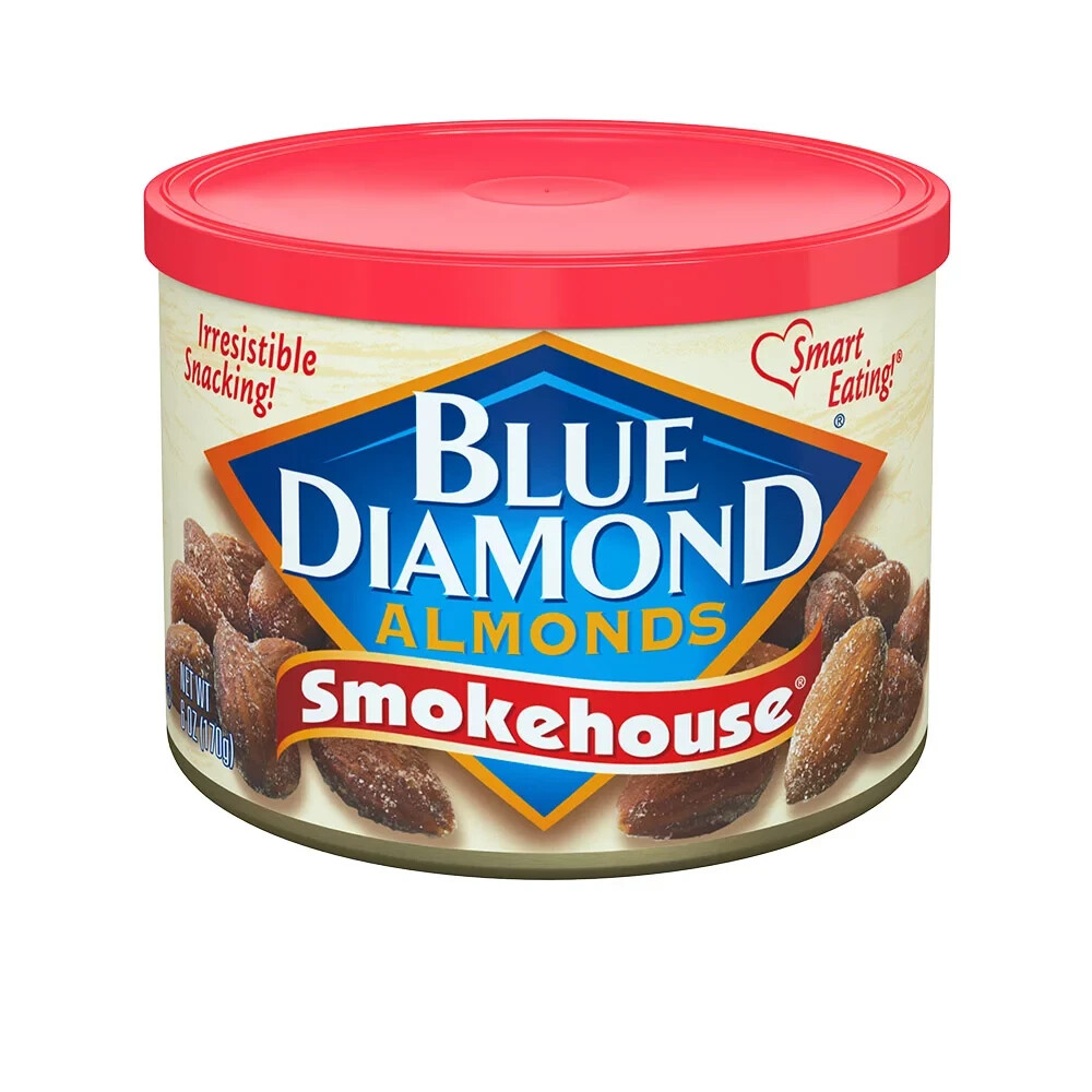 6 Pack Blue Diamond Almonds Smokehouse GMO-Free Organic Vitamin E Size 6 oz 6-pk