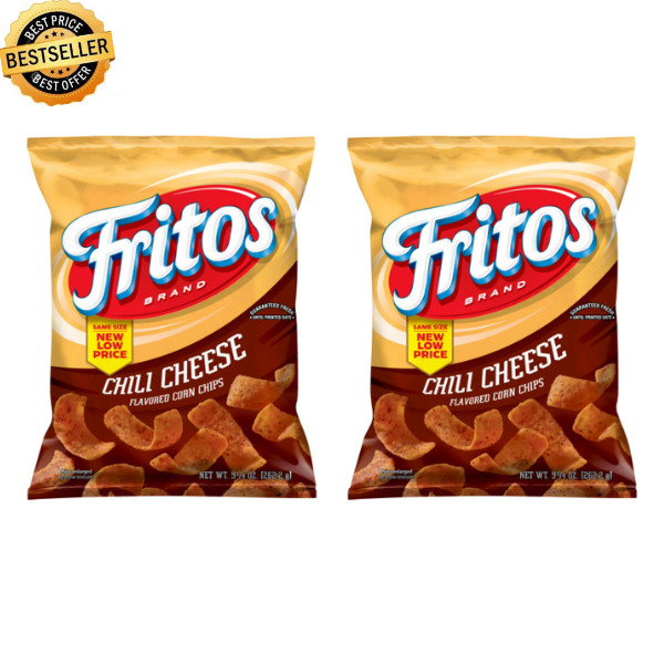 Pack of 2, Fritos Corn Chips Chili Cheese Flavored Snack Chips, 9.25 Ounce Bags