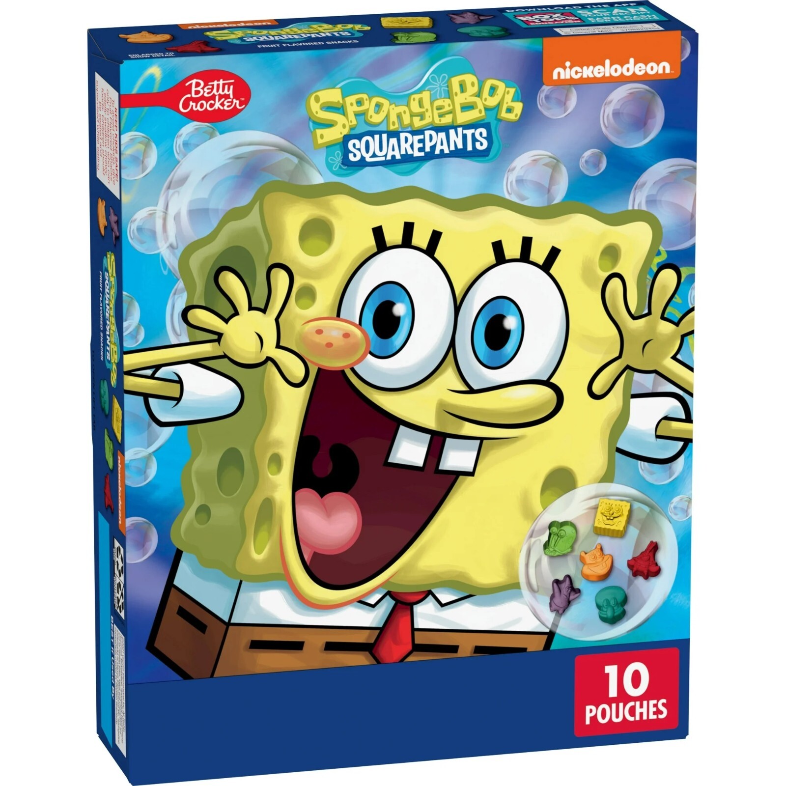 Fruit Snacks SPONGEBOB Squarepants Assorted Flavors 8 oz, 10 ct Gummies