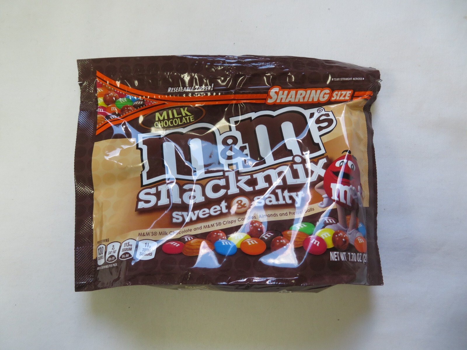 Milk Chocolate M&M’s Snack Mix Salty & Sweet 7.7 Oz Bag YUMMY!