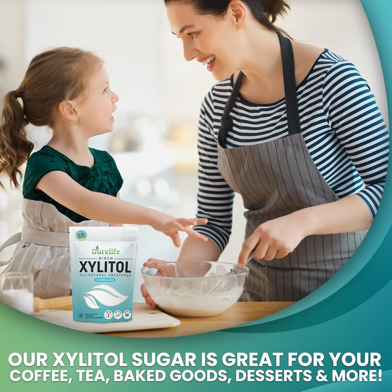 XYLITOL Sugar Substitute 4 OZ Made From 100% Pure Birch Xylitol NON GMO – Glu…