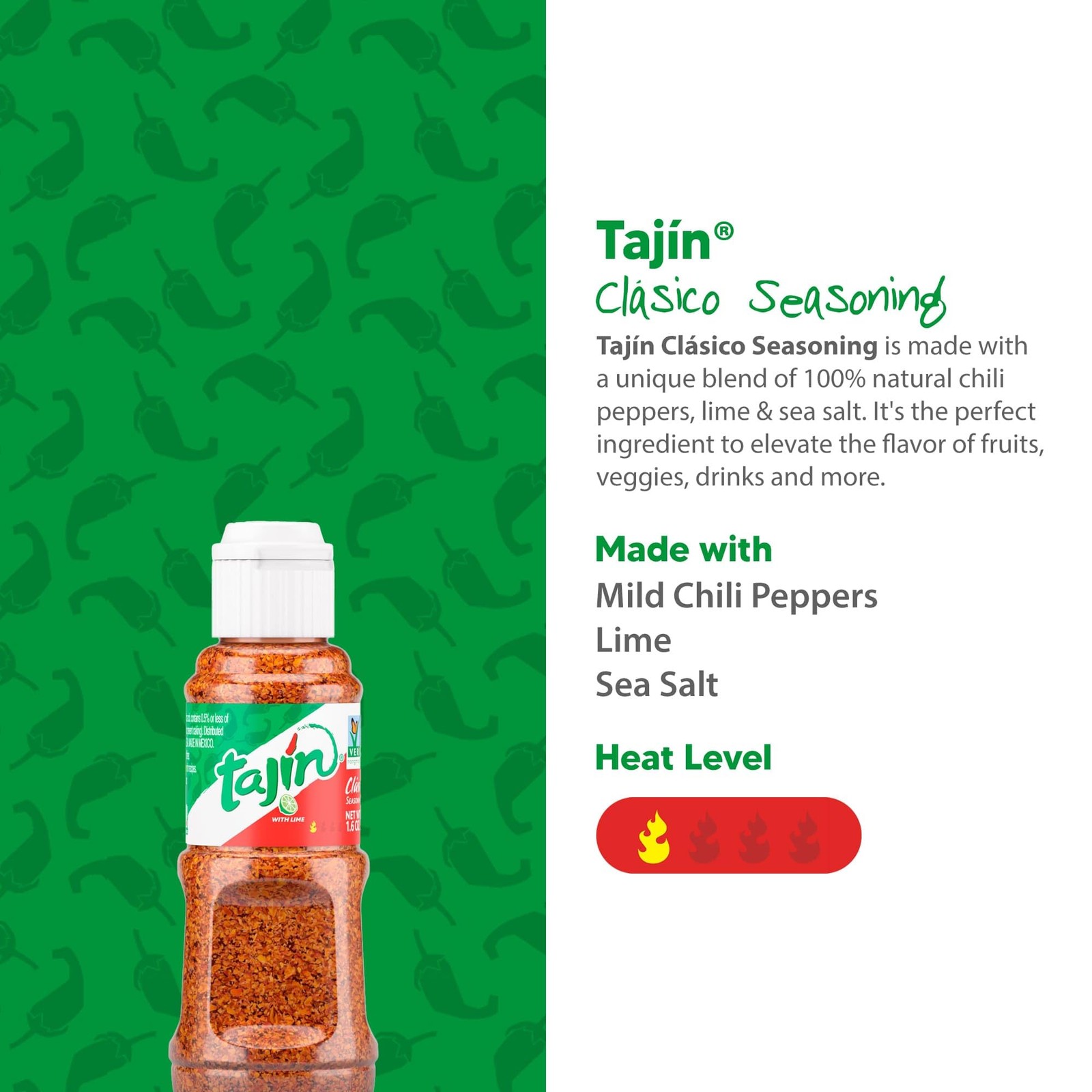 Clásico Seasoning, Mini Portable Mexican Chili Lime Spice Blend for Fruit, Sn…