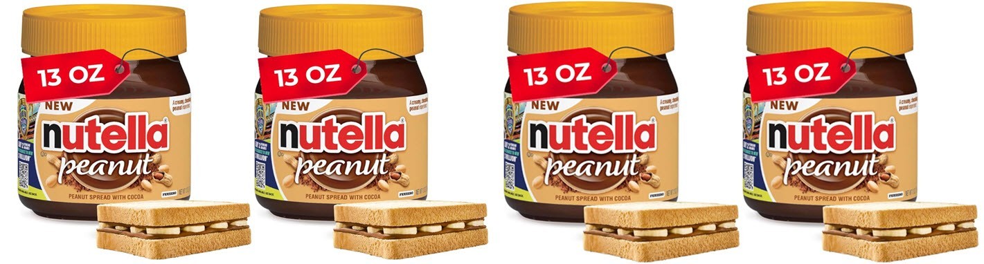 Nutella Peanut Spread w/ Cocoa 13 oz (Pack of 4) Smooth Creamy EXP 05/2027