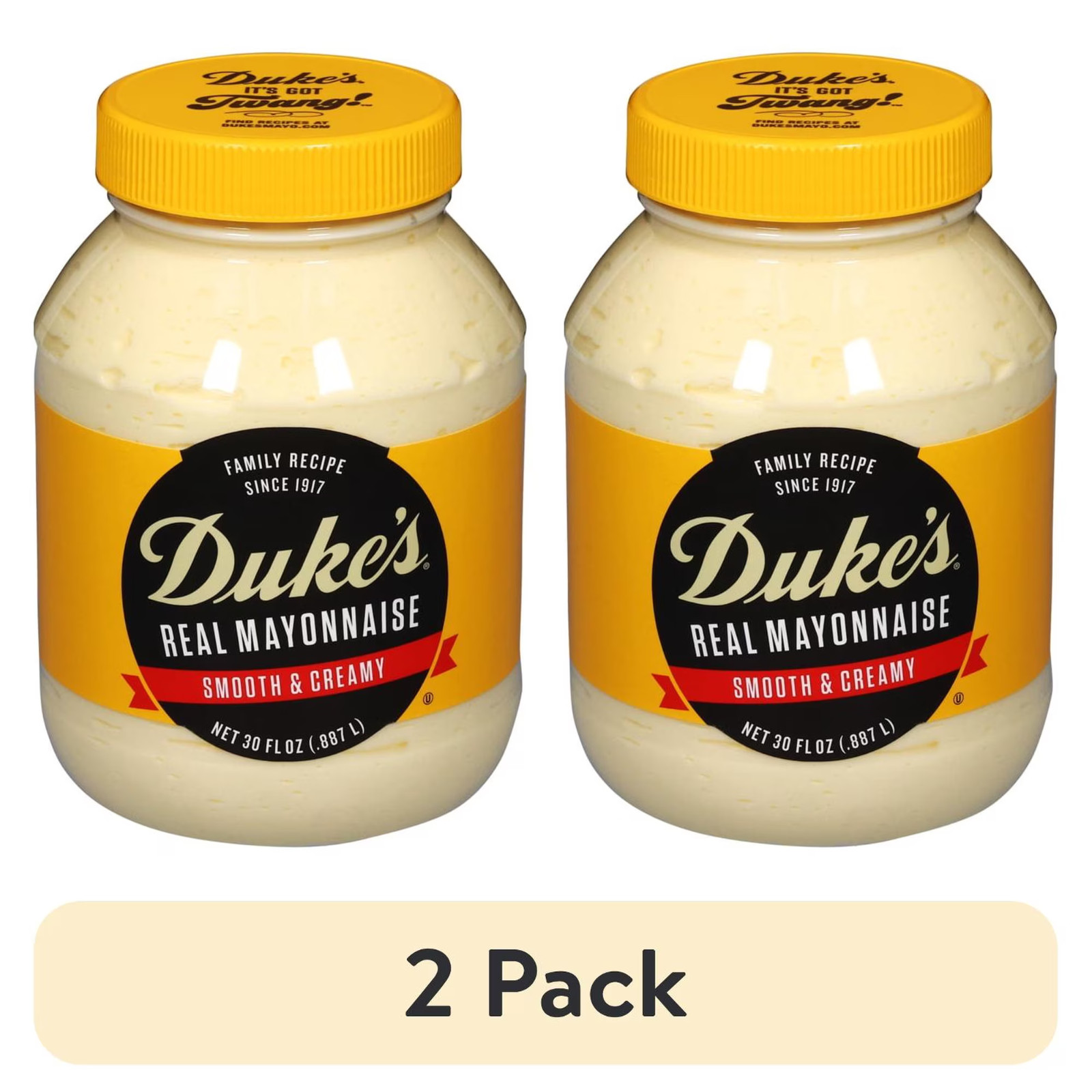 (2 pack) Duke’s® Real Mayonnaise, 30 oz Jar, Smooth & USA Creamy Mayo