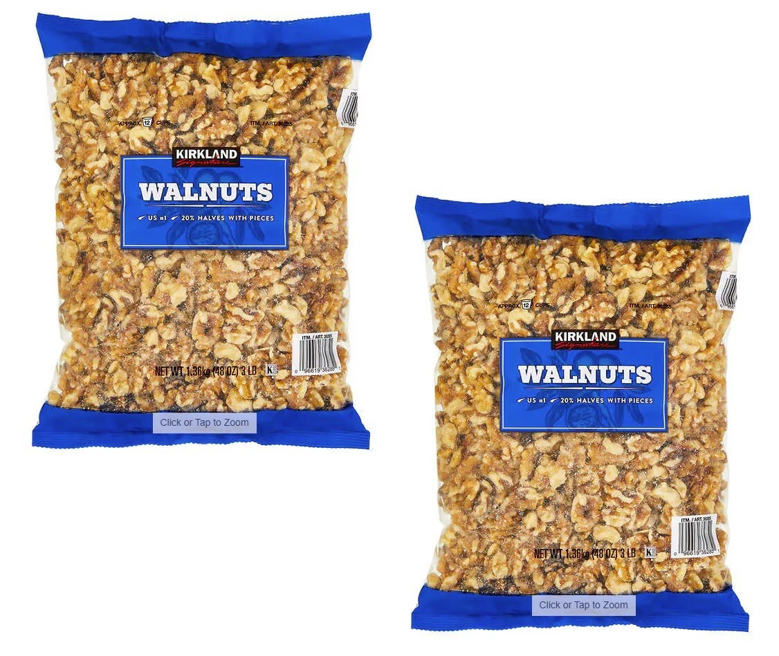 2 Pack Kirkland Extra Fancy Signature Walnuts 6 Pounds (2X 3lbs) US #1 Grade