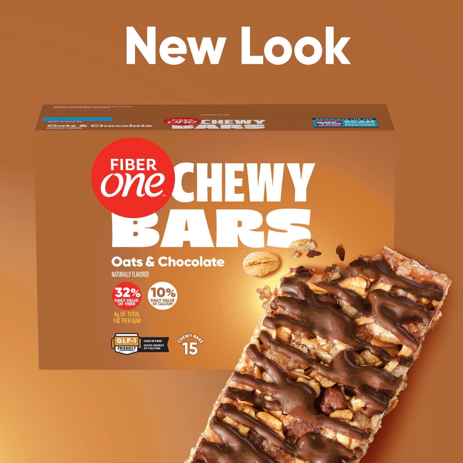Fiber One Chewy Bars, Oats and Chocolate, Mega Pack, 15 Count, 21.2 oz