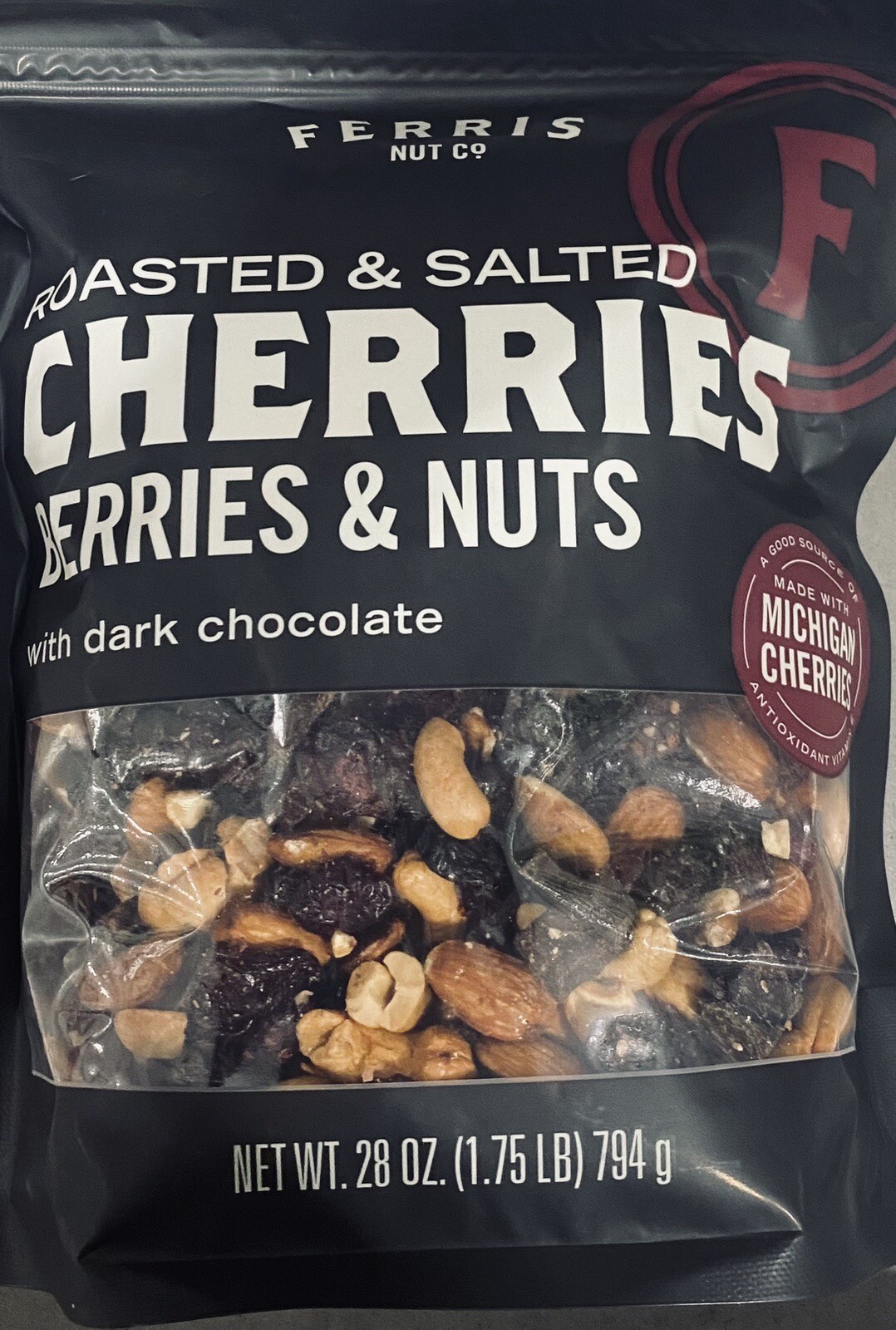 FERRIS NUT Co Roasted & Salted Cherries Berries & Nuts Dark Chocolate 28 oz 6 PK