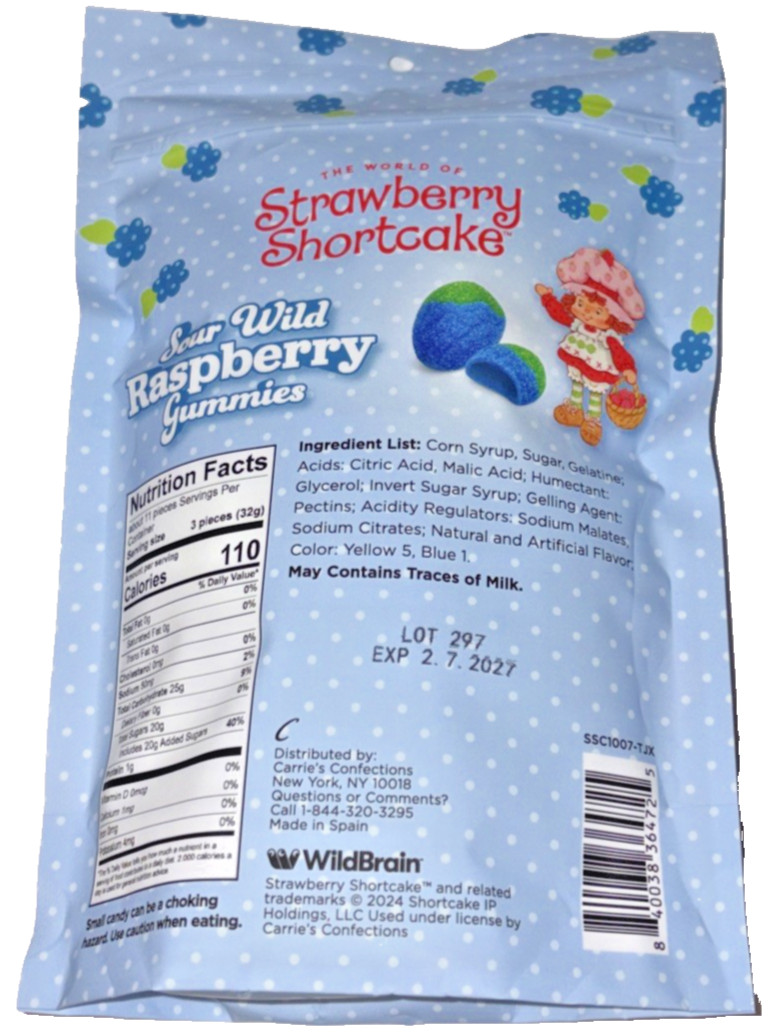 Strawberry Shortcake Candy Sour Wild Raspberry Flavored Filled Gummies 11 oz YUM