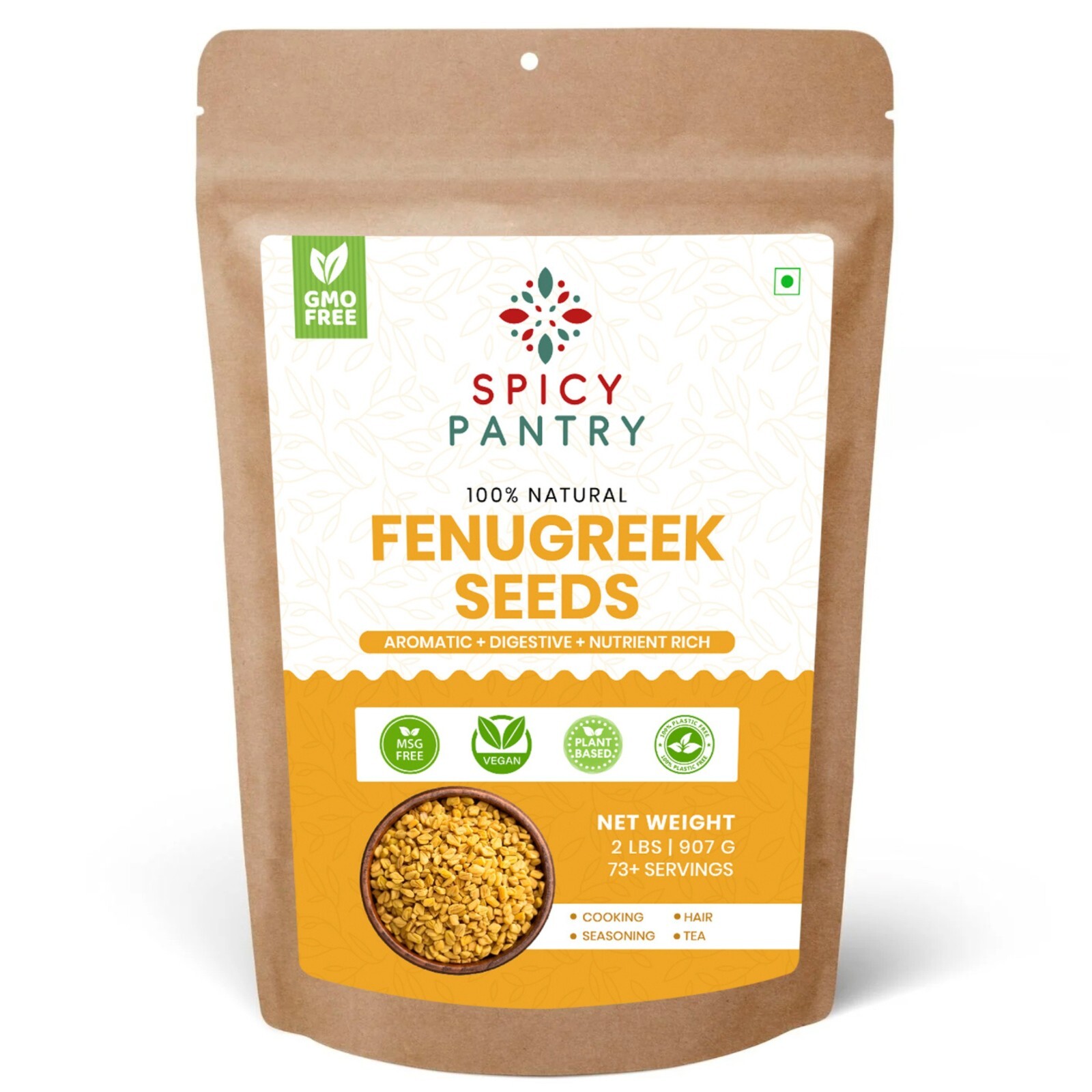 Fenugreek (Methi) Seeds Whole – 2 LBS Premium Spice for Cooking & Sprouting
