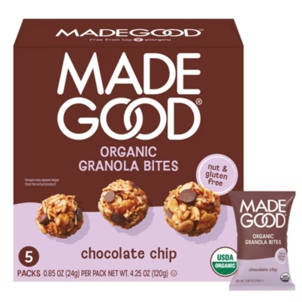 MadeGood Chocolate Chip Organic Granola Bites – 4.25oz/5pk