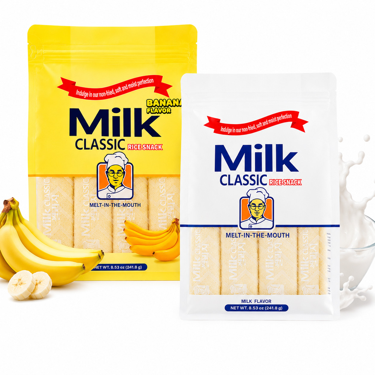 Milk Classic Korean Rice Snack Variety Pack Banana & Milk 2 Pack