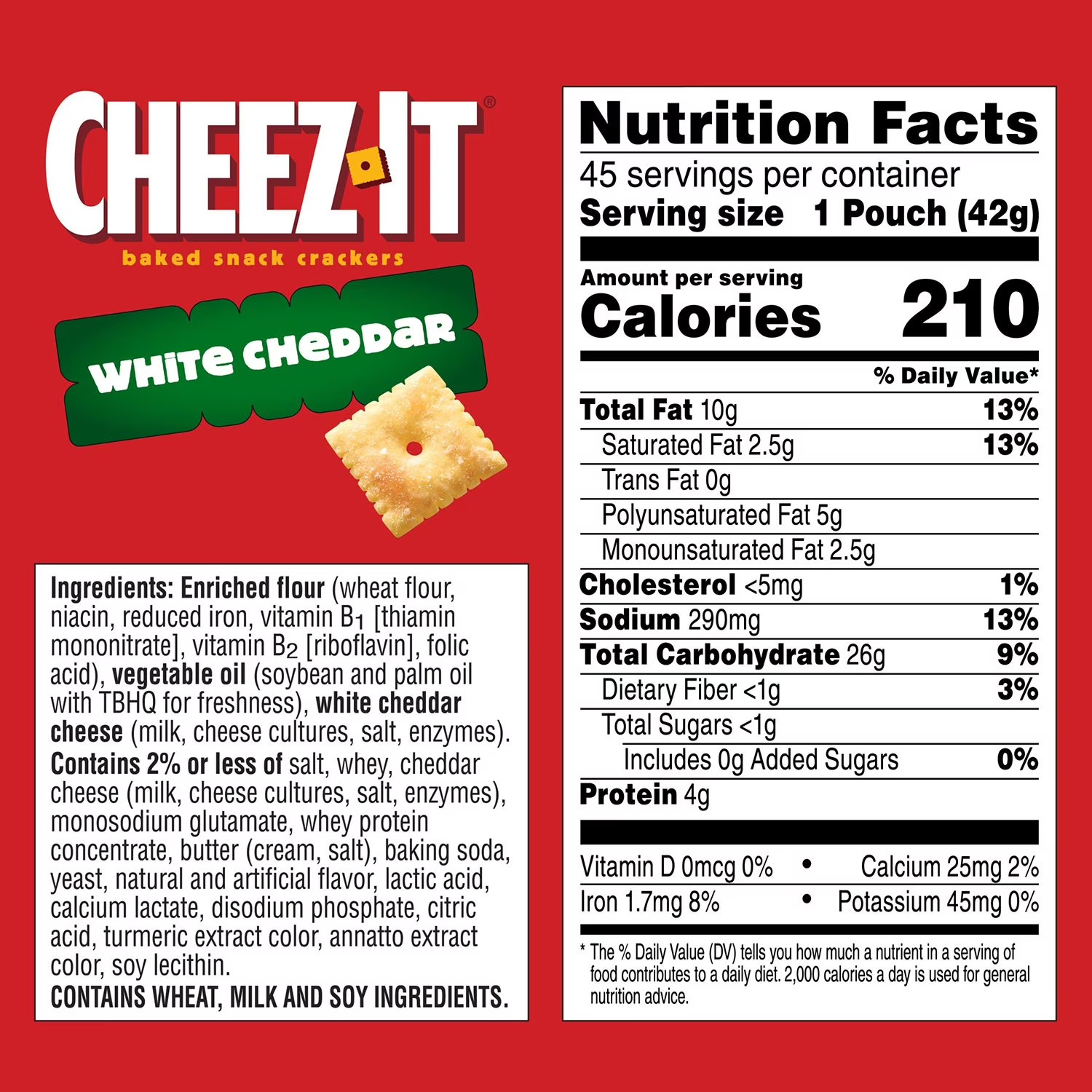 Cheez-It White Cheddar Crackers 1.5 oz Snack Packs, 45 Ct – Baked Snacks.