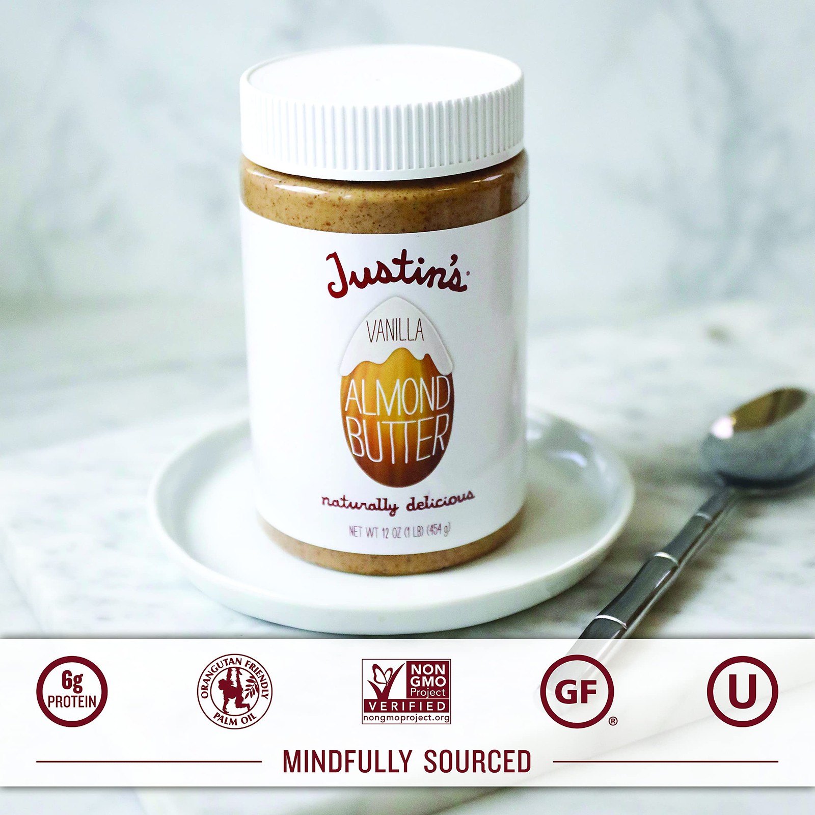 Vanilla Almond Butter, Gluten-free, Non-GMO, Vegan, Sustainably Sourced, 16 O…