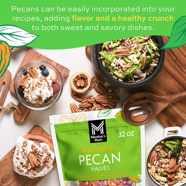 Member’s Mark Natural Pecan Halves, 32 oz FAST Shipping